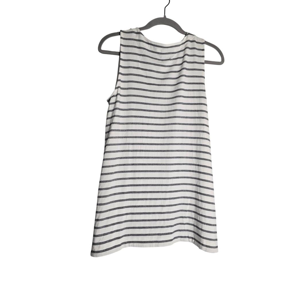 J Jill Wherever Tank Top Womens Medium Black White Stripe Casual Minimalist